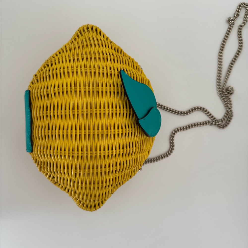 Kate Spade Lemon Yellow Woven Mini Bag - Picture 4 of 9